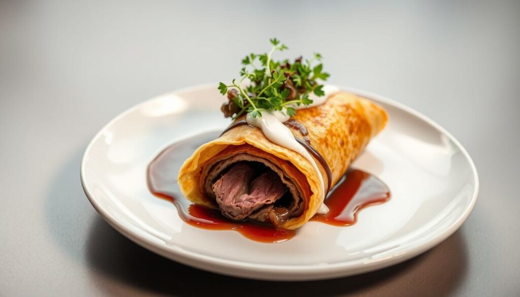 Beef Wellington Crepe Plating