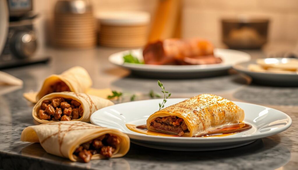 Beef Wellington Crepe Preparation