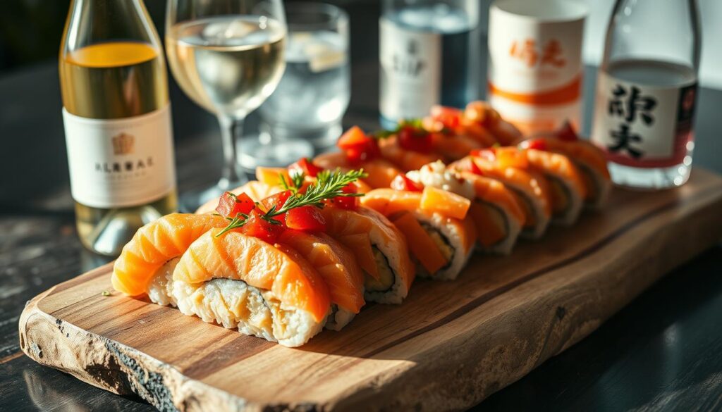 Beverage Pairing with Salmon Bake Sushi