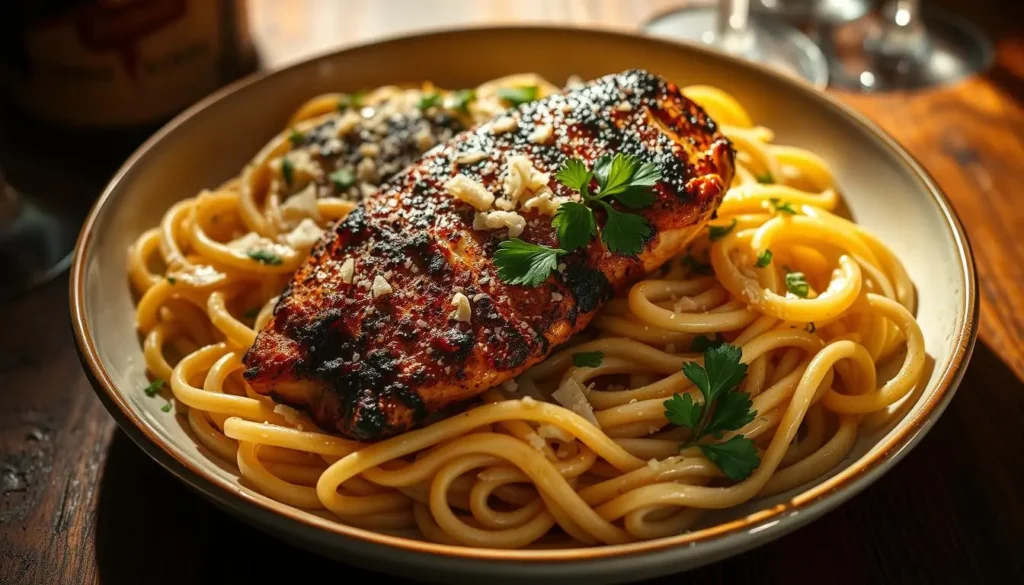 Blackened Chicken Alfredo Dish