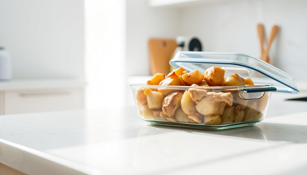 Chicken and Potato Dish Storage