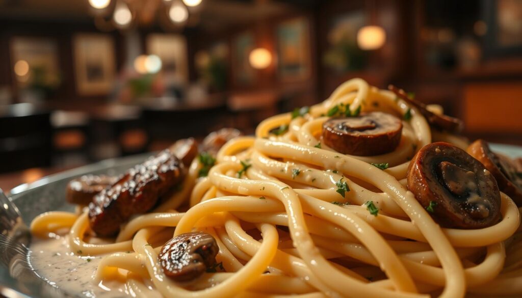 Creamy Mushroom Steak Pasta Dish