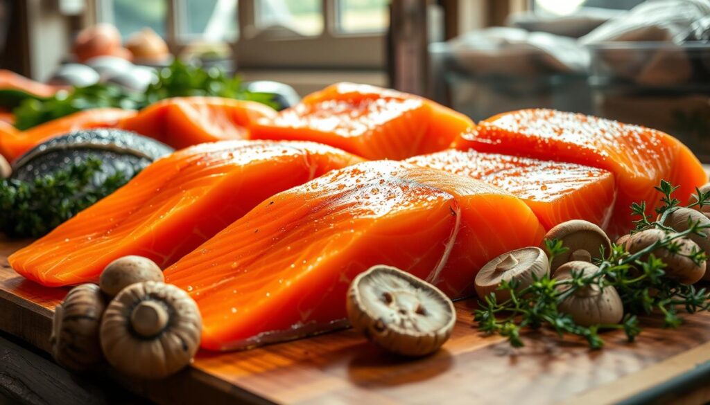 Fresh Salmon Selection for Mushroom Salmon Recipe