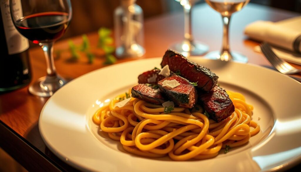 Gourmet Steak Pasta Dish