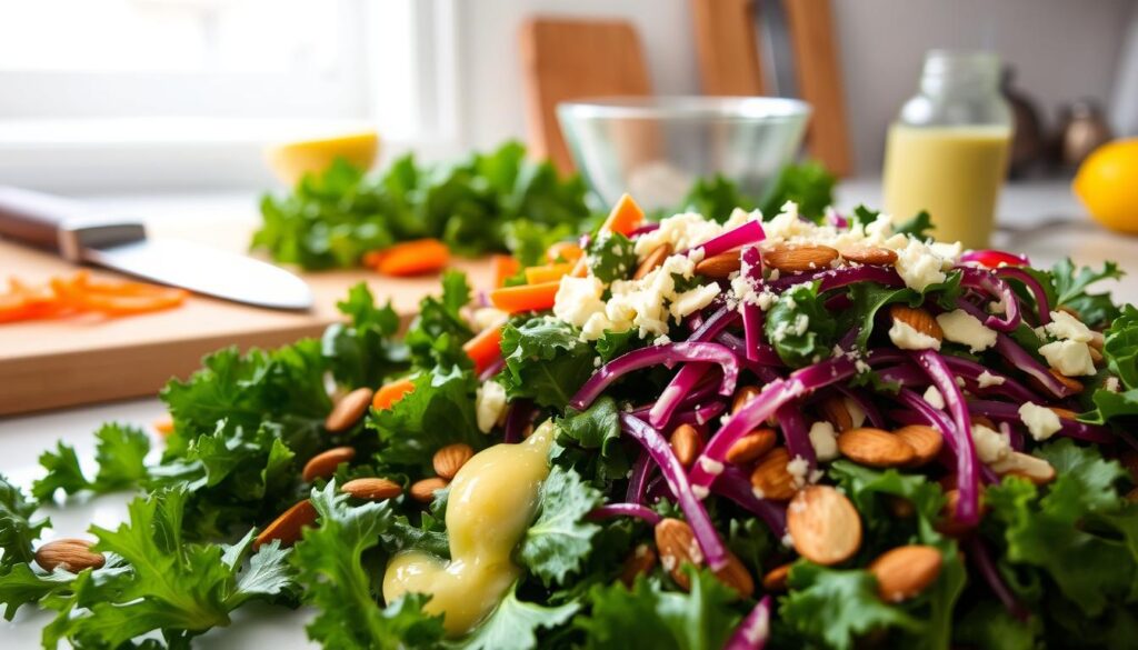 Kale Crunch Salad Preparation