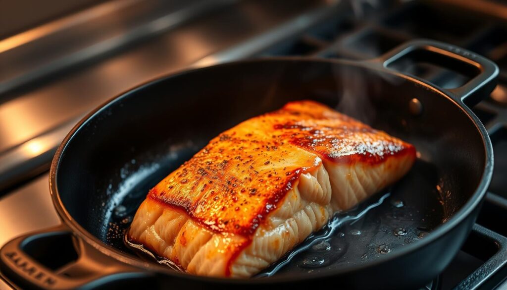 Pan-Seared King Salmon Cooking Technique