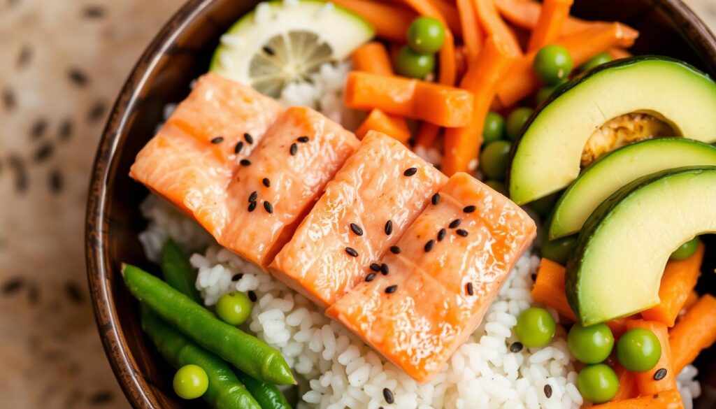 Salmon Poke Bowl Assembly