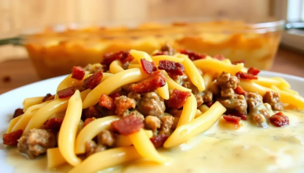 bacon cheeseburger pasta bake