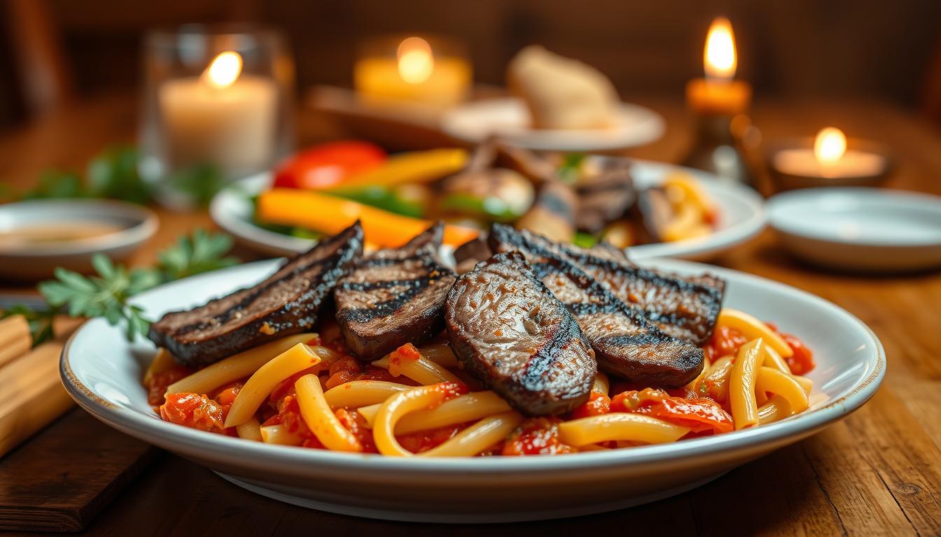 beef steak pasta