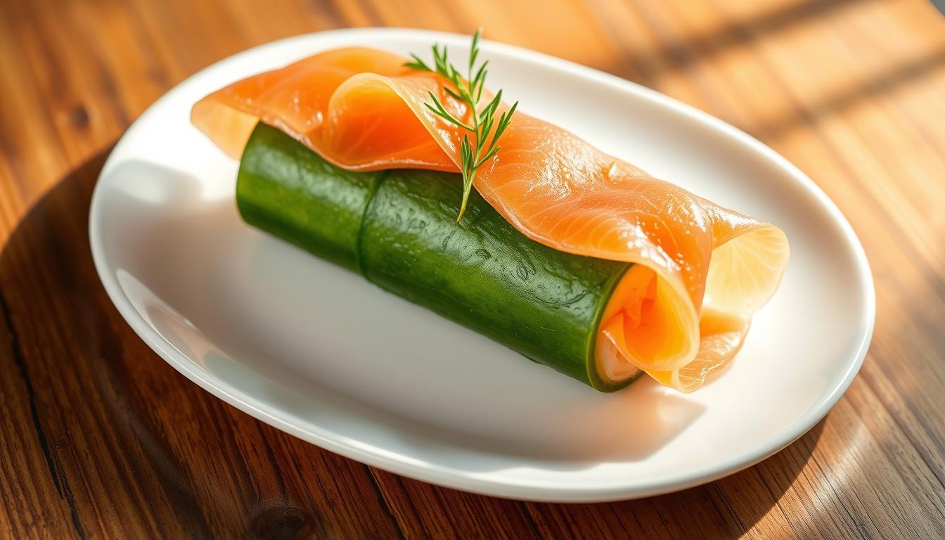 chatelaine smoked salmon roll on cucumber recipe