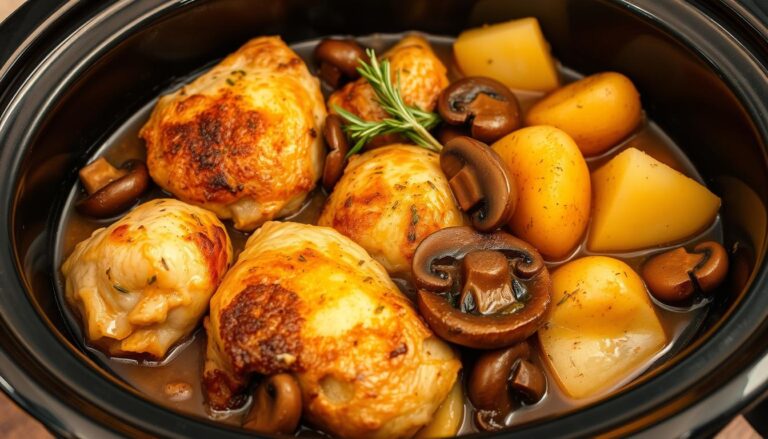 chicken mushroom potatoes rosemary crock pot recipe