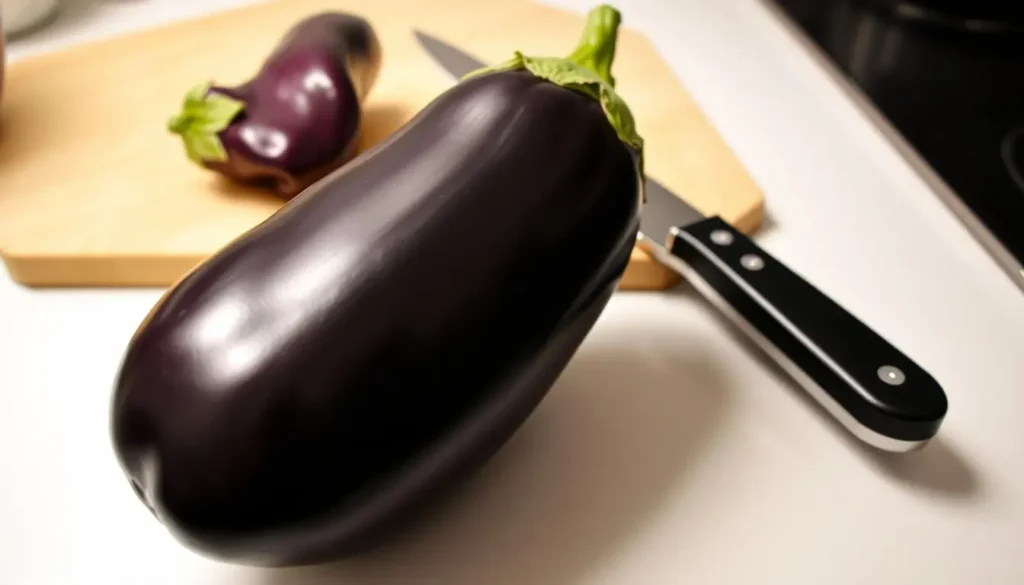 preparing eggplant