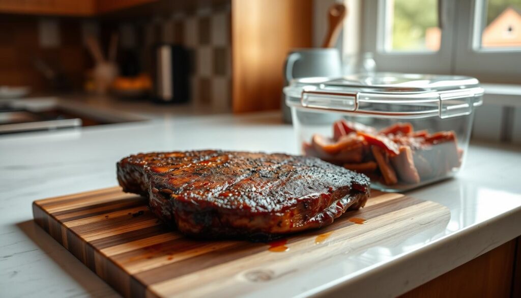 storing BBQ brandy steak