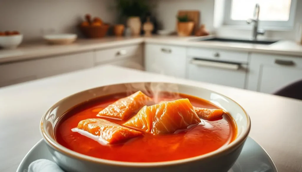 tomato soup with salmon