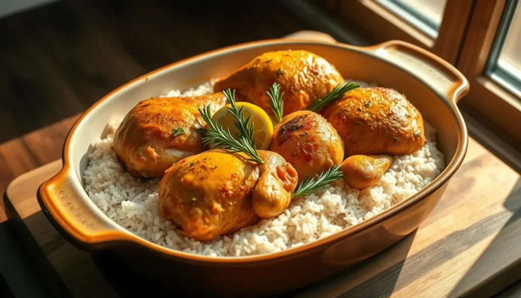 Chicken and Rice Baking Dish Preparation