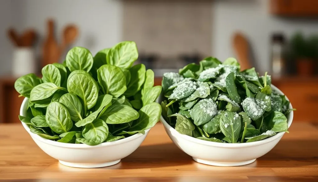 Fresh and Frozen Spinach Comparison