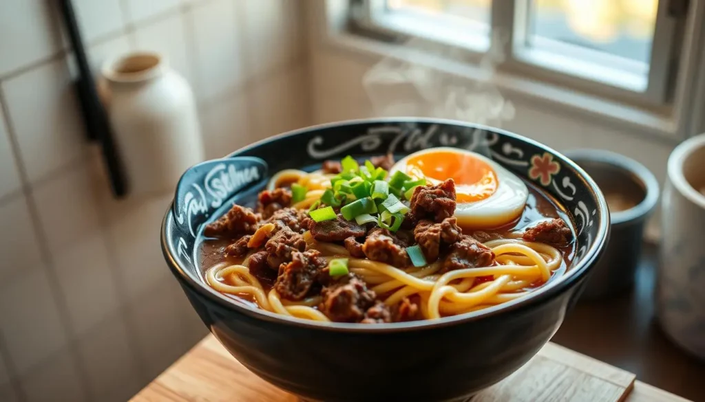 Ground Beef Ramen Noodle Dish