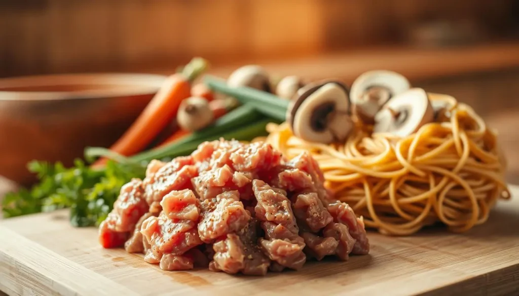 Ground Beef and Ramen Noodles Ingredients