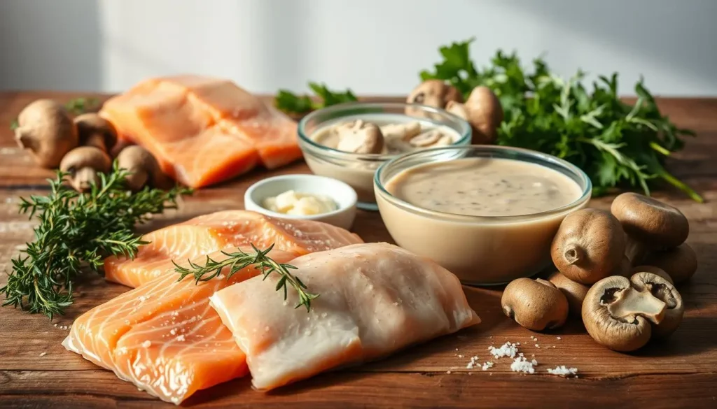 Ingredients for Mushroom Salmon