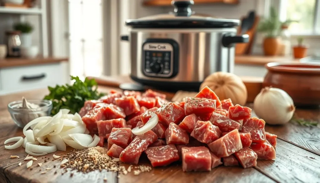 Ingredients for Slow Cooker Cubed Steak