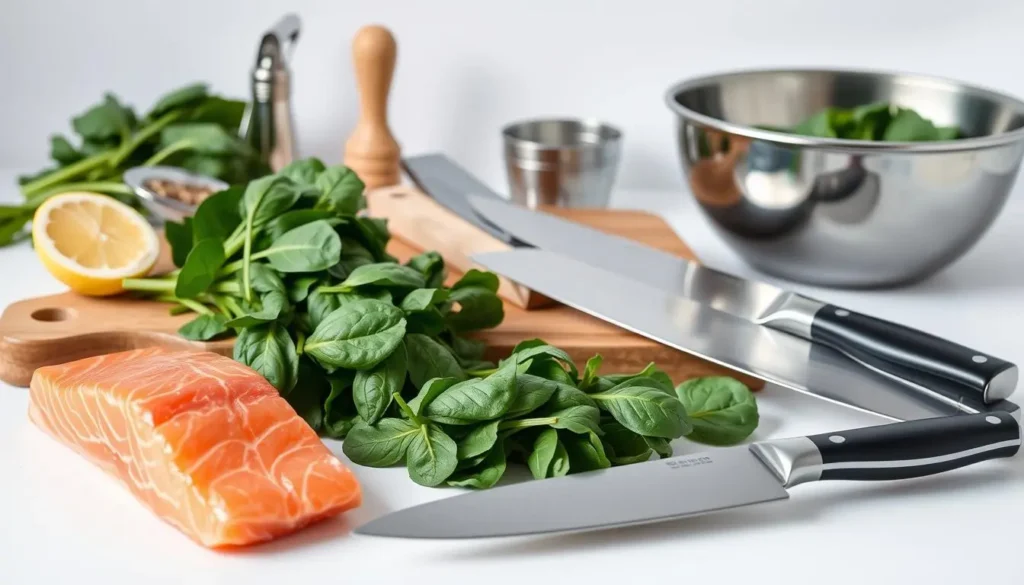 Kitchen Tools for Salmon Spinach Recipe