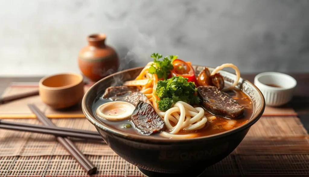 Traditional Japanese Beef Ramen Bowl