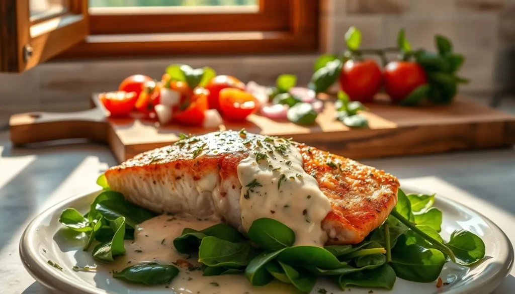 Tuscan-Style Salmon with Spinach