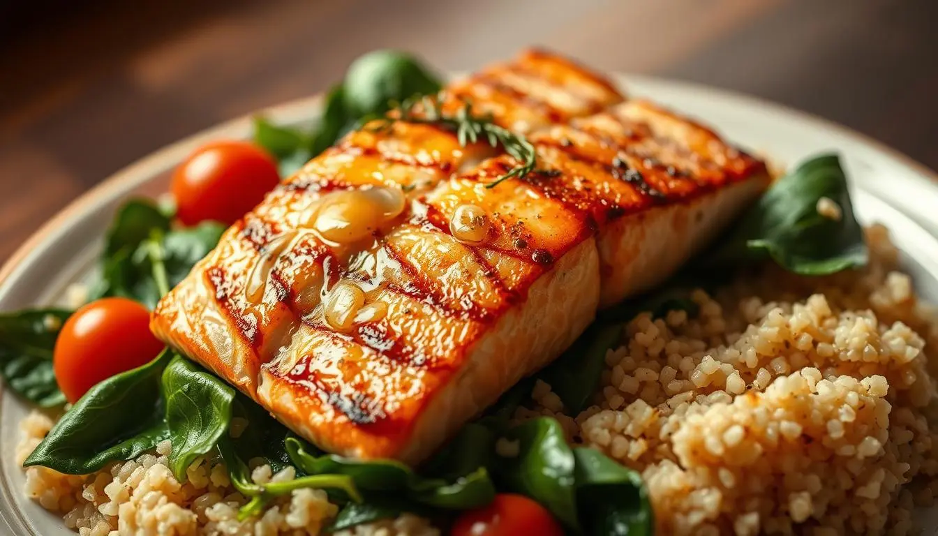 salmon and spinach