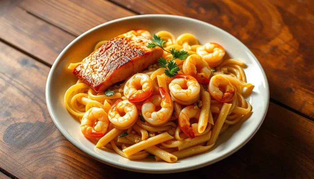 salmon shrimp pasta