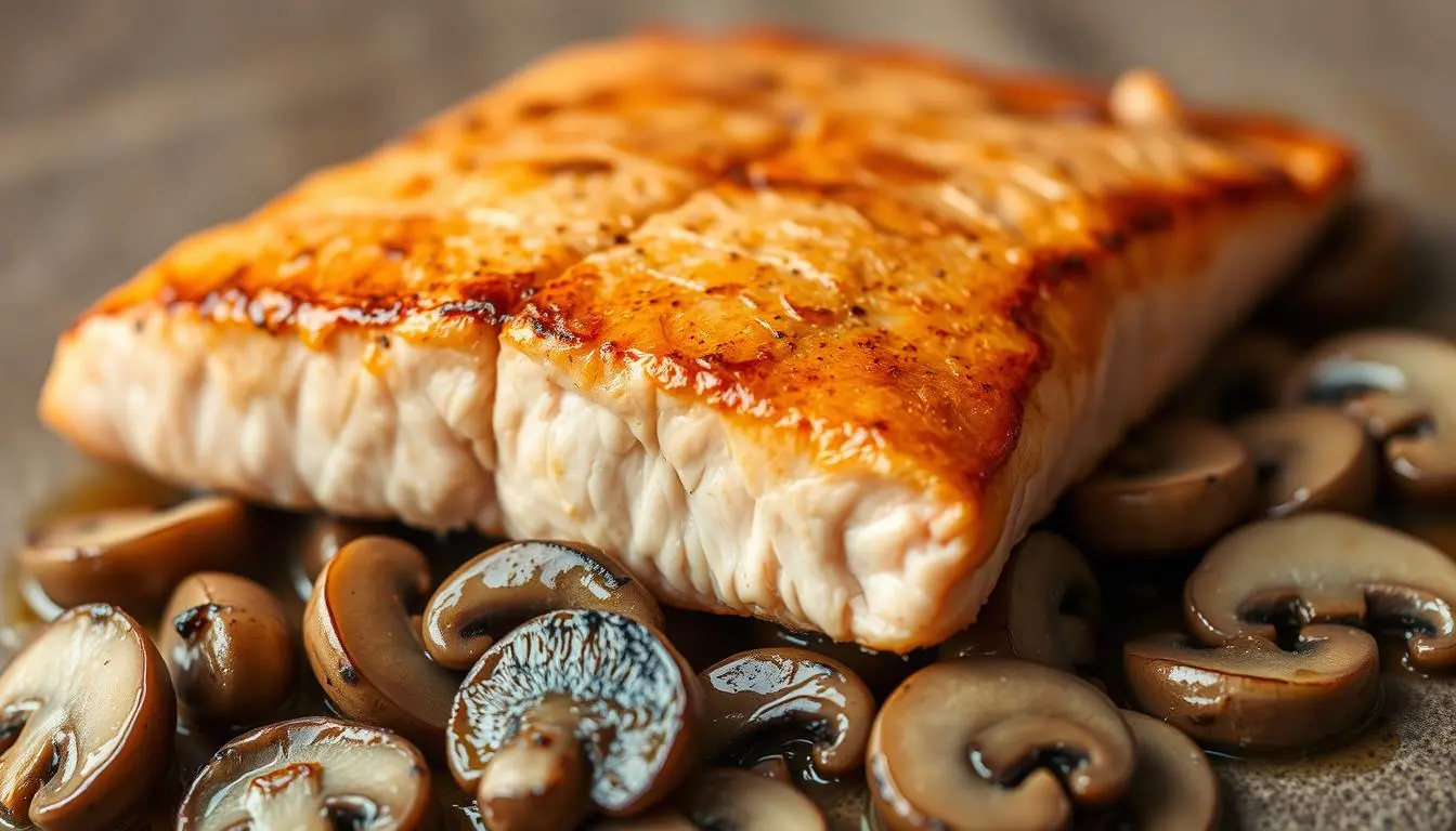 salmon with mushrooms